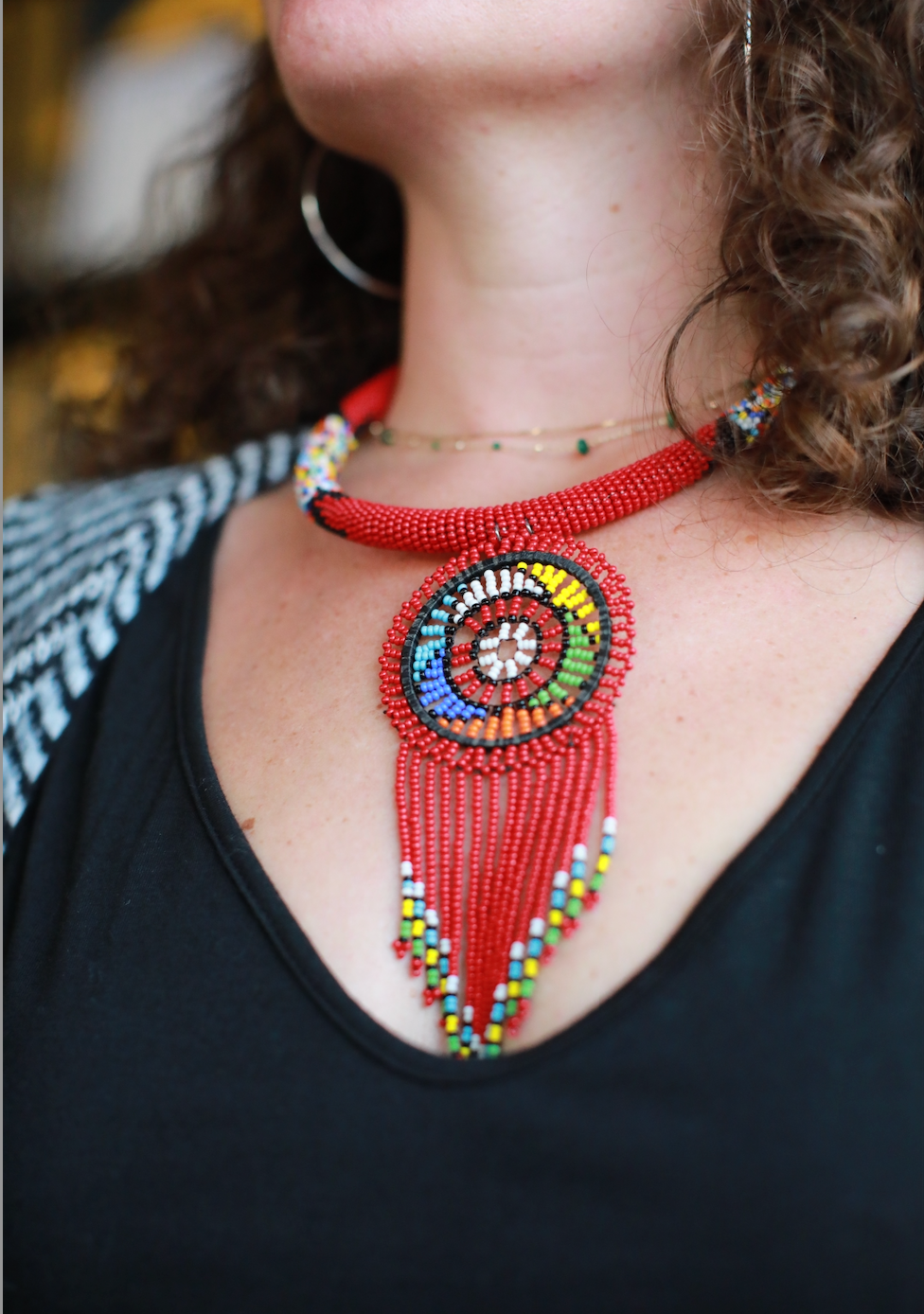 African Beaded Statement Necklace