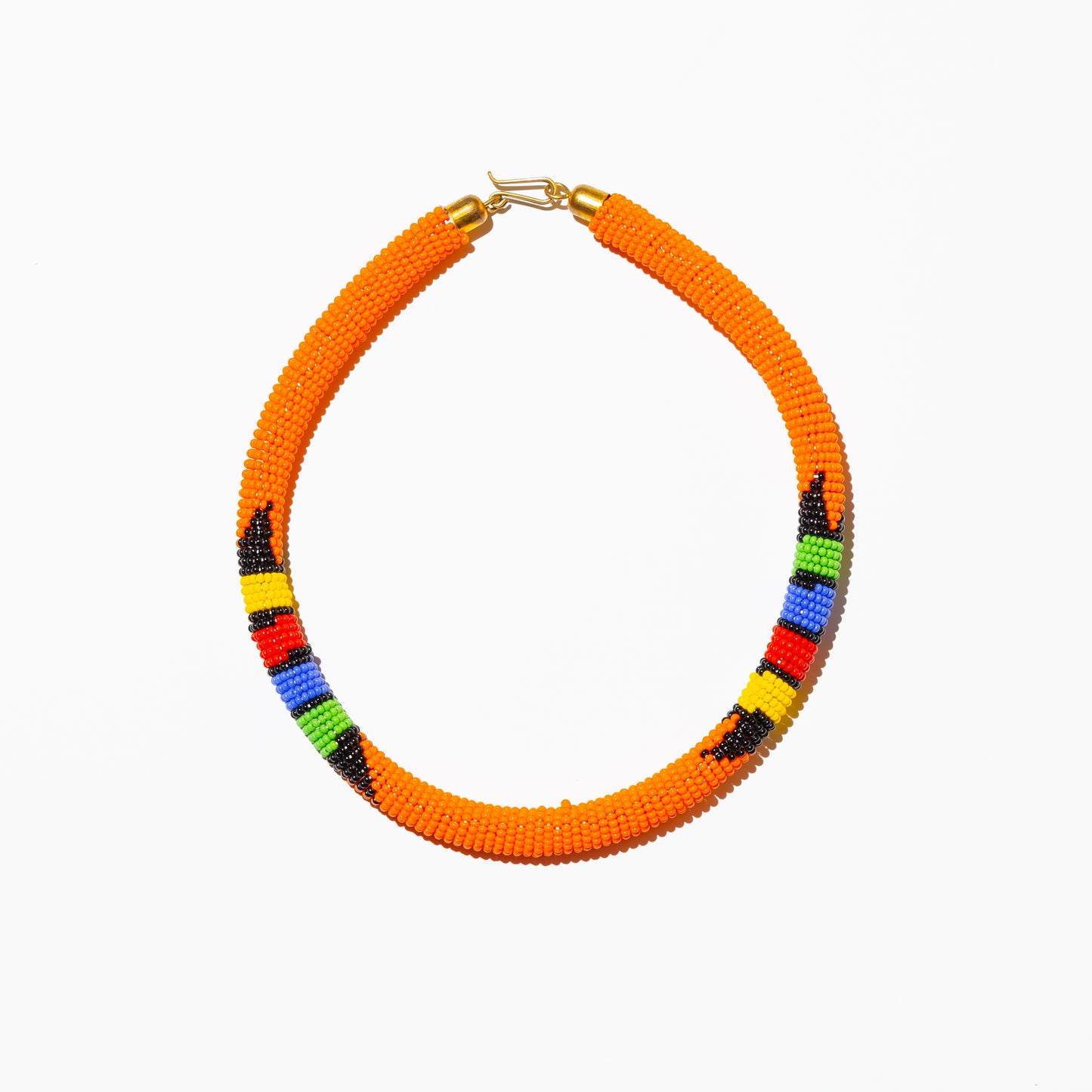 Orange African Beaded Necklace