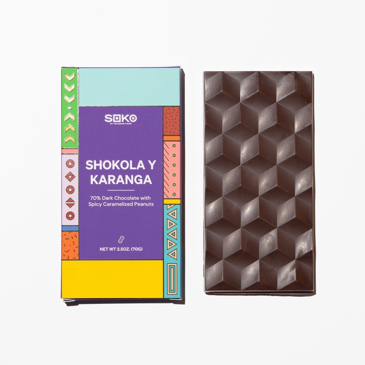 Dark Chocolate Bar with Spicy Caramelized Peanuts